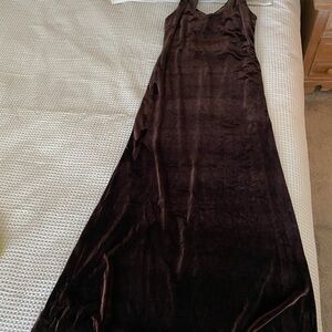 Elegant Brown Velvet Dress